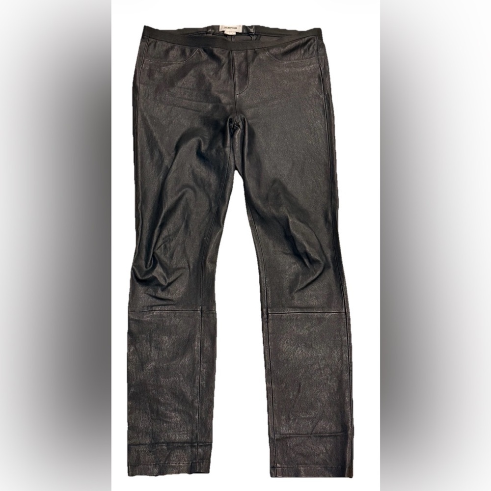 Helmut Lang Black Lambskin Leather Cropped Slim Pants Size 6